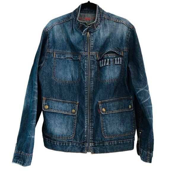 Levis Jean Jacket Limited Edition Mens Size M Moto Biker European Market ? 2005 - Picture 1 of 12
